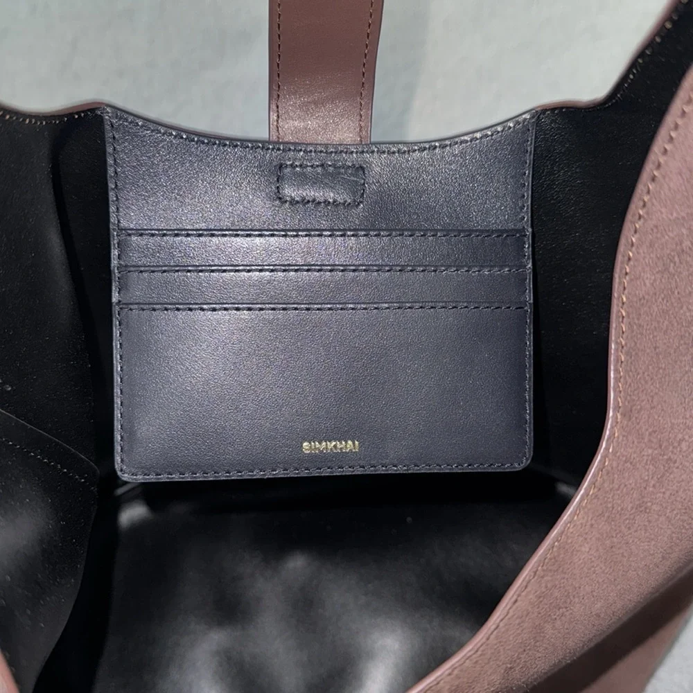 SIMKHAI Khai Suede Hobo Shoulder Bag in Cacao - Picture 13 of 17